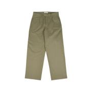 Twill Broek Stof, Relaxte Pasvorm mfpen , Green , Heren