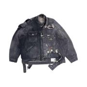 Zwarte Denim Blouson met Vintage Finish Mihara Yasuhiro , Black , Here...