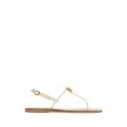 Witte Leren Teenslippers Ancient Greek Sandals , White , Dames