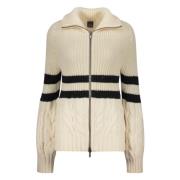 Luxe Wolmix Kabeltrui Vest Lorena Antoniazzi , Beige , Dames