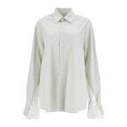 Oversized Katoenen Popeline Shirt met Inzetstukken MM6 Maison Margiela...