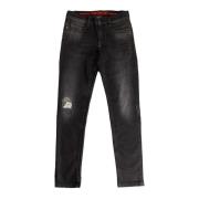 Blauwe Denim Heren Jeans Bikkembergs , Gray , Heren