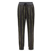 Gestreepte Virgin Wool Track Pants Lorena Antoniazzi , Black , Dames