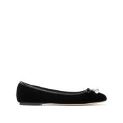 Zwarte Leren Ballet Platte Schoenen Jimmy Choo , Black , Dames