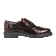 Bourgondisch Leren Derby Schoenen Rubberen Zool Tod's , Brown , Dames