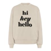 Grijze Sweatshirt met Print Kaffe , Gray , Dames