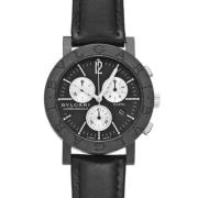 Pre-owned Leather watches Bvlgari Vintage , Black , Dames