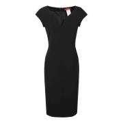 Zwarte boothalsjurk met V-motief Max Mara Studio , Black , Dames