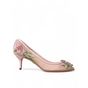 Elegante Roze Bloemen Kristal Pumps Dolce & Gabbana , Pink , Dames