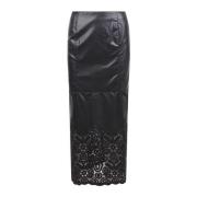 Midi Cobalt Rok met Kantzoom Sabina Musayev , Black , Dames