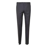 Slim Fit Wollen Broek in Middengrijs Incotex , Gray , Heren