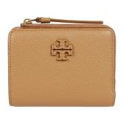 Zwarte leren portemonnee met drukknoop Tory Burch , Brown , Dames