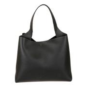 Zwarte Gehamerde Leren Winkelmand Tod's , Black , Dames