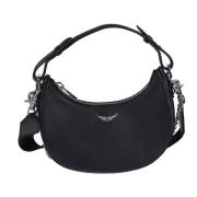 Zwarte leren Moonrock Grained tas Zadig & Voltaire , Black , Dames