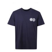 Katoenen Jersey T-shirt met bedrukt logo Michael Kors , Blue , Heren