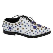 Elegante witte leren schoenen met kristallen Dolce & Gabbana , White ,...