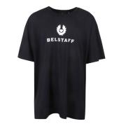 Zwart Katoenen Jersey T-Shirt met Logo Belstaff , Black , Heren