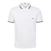 Blauw Stretch Katoen Polo Shirt Fay , White , Heren