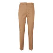 Stretch katoenen gabardine sigaarbroek Max Mara Studio , Brown , Dames