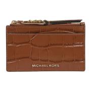 Krokoprint Leren Portemonnee Zwart Michael Kors , Brown , Dames