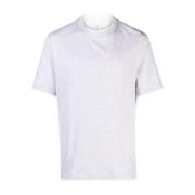 Lichtgrijs en off white T-shirt Brunello Cucinelli , Gray , Heren