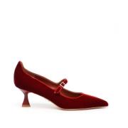 Bordeaux Velvet Decolté met gesp Sergio Levantesi , Red , Dames