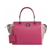 Fuchsia Leren Handtas Trendy Stijl Baldinini , Pink , Dames