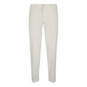 Fluwelen stretch ribfluwelen broek in room Fay , White , Dames