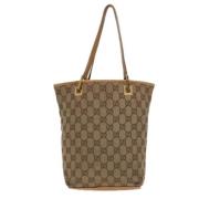 Pre-owned Canvas totes Gucci Vintage , Beige , Dames