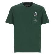 Groene Katoenen Crew Neck T-shirt Saint Barth , Green , Heren