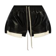 Leren shorts Fog Rick Owens , Black , Dames