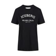 Regular fit T-shirt in katoenen jersey Iceberg , Black , Dames