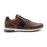 Klassieke Leren Sneaker met Unieke Silhouet Ambitious , Brown , Heren