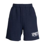 Logo-print Katoenen Shorts Sporty & Rich , Blue , Dames