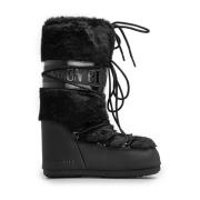 Dames Faux Fur Snowboots Moon Boot , Black , Dames