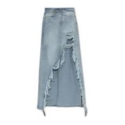 Denim rok Vetements , Blue , Dames