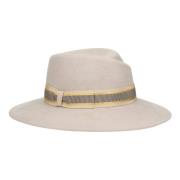 Gestreepte wollen vilthat Borsalino , White , Dames