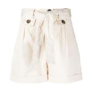 Witte Shorts met Strikceintuur Woolrich , White , Dames