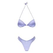 Paarse Satijnen Bikini Driehoek Top F**k , Purple , Dames