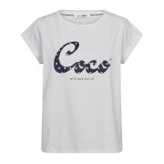 Grafische Tee Top Wit Marine Co'Couture , White , Dames