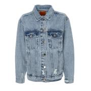 Oversized Denim Jacket in Used-Look Anine Bing , Blue , Dames