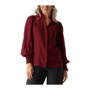 Petra V-hals Blouse Bordeaux Co'Couture , Red , Dames