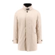 Luxe Baby Cashmere Jas met Bont Moorer , Beige , Heren