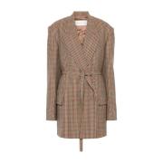 Rust Wolmix Oversized Jas Dries Van Noten , Brown , Dames