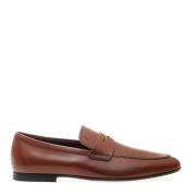 Bruin Leren Loafers Stijlvolle Herenschoenen Tod's , Brown , Heren