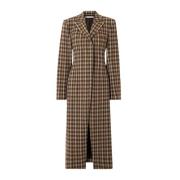 Beige/Bruin Bouclé Check Jas Acne Studios , Brown , Dames