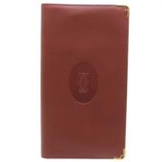 Pre-owned Leather wallets Cartier Vintage , Red , Dames