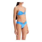 Ruched Orbit Bikini Top Christopher Esber , Blue , Dames