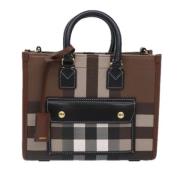 Pre-owned Leather handbags Burberry Vintage , Brown , Dames