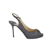 Pre-owned Leather heels Jimmy Choo Pre-owned , Gray , Dames